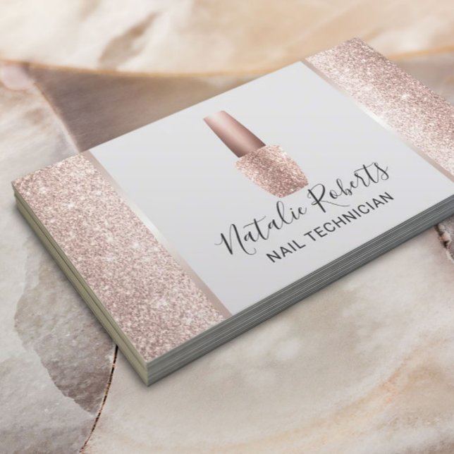 Nail Salon  polsk Manibotbock vid Guld Glitter vid Visitkort (Skapare uppladdad)