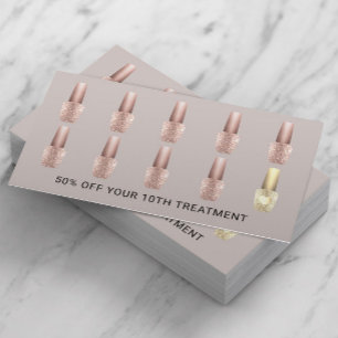 Nail Salon  polsk manikurist Ro Guld Lojalitetskort