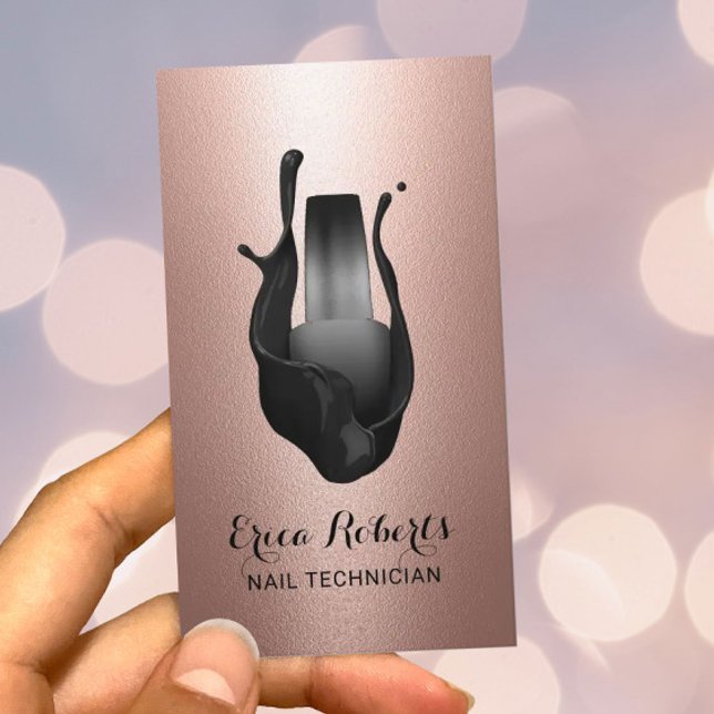 Nail Salon polsk Ro Guld metallisk manikurist Visitkort (Skapare uppladdad)