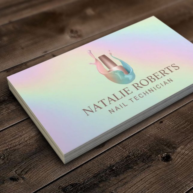 Nail Salon polska Flaska Holograf Manikurist Visitkort (Skapare uppladdad)