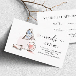 Nail Salon Polska Flaska Sketch  Rosa Tidsbeställning Kort