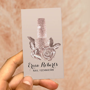 Nail Salon Polska Ro Guld Blommigt Manikurist Visitkort