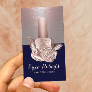 Nail Salon Ro Guld Blommigt Flaska marinmarist Visitkort
