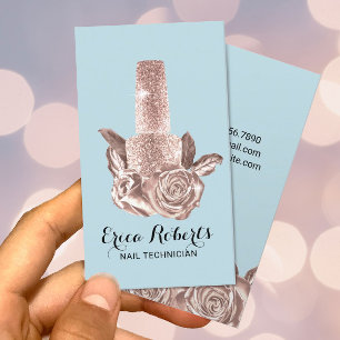 Nail Salon Ro Guld polsk Mint Blue Manicurist Visitkort