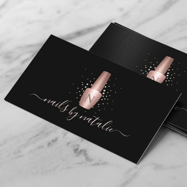 Nail Salon Ro Guld Polska Flaska Makeup-artist Visitkort (Skapare uppladdad)