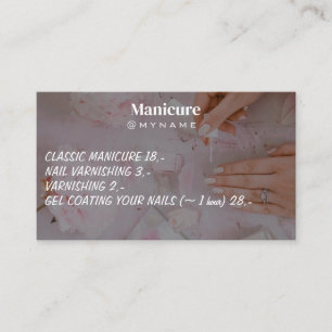Nail Salon Rosa Glitter Drives Typography Maniboyp Visitkort