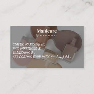 Nail Salon Rosa Glitter Drives Typography Maniboyp Visitkort