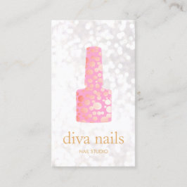 Nail Salon Rosa Guld polsk Flaska Manikurist Visitkort