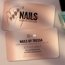 Nail Salon Rosa Metallic + Ro Guld Glitter