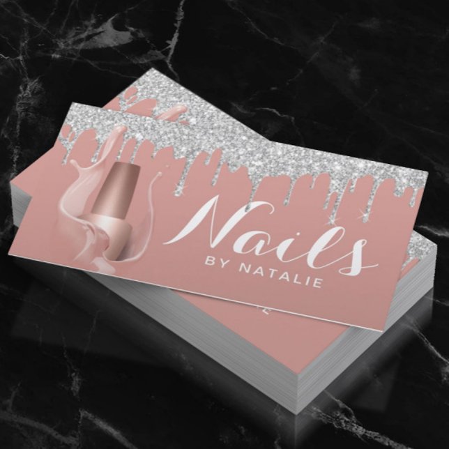 Nail Salon Silver-drivrutiner Ro-Guld Manikurist Visitkort (Skapare uppladdad)