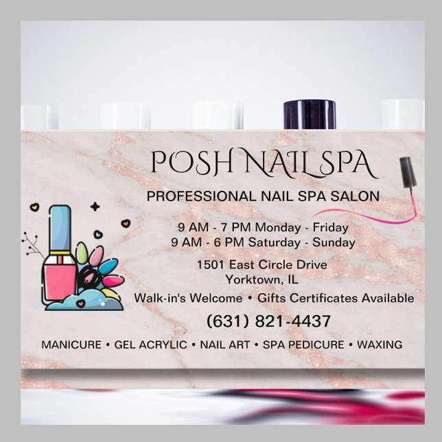 Nail Salon Spa Technician  Ro Marble Visitkort (Skapare uppladdad)