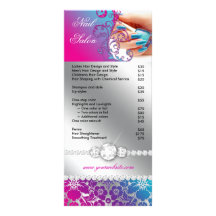 Nail Salon Technician Blommigt Damask Rosa Blue