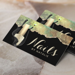Nail Salon-Trendiget Glam Glitter Agate Maniboyate Visitkort