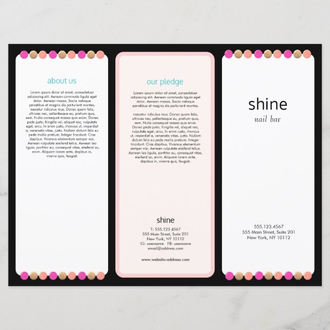 Nail Salon Tri Fold Brochure (Framsida)