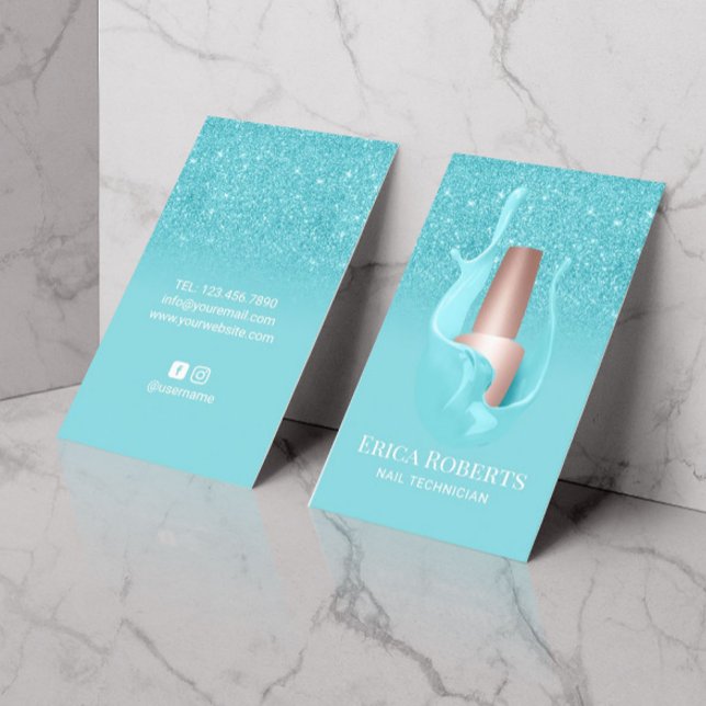 Nail Salon Turcos Polska Stänk Makeup Artist Visitkort (Skapare uppladdad)
