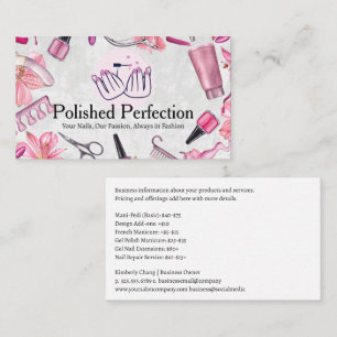 Nail Salon Verktyg Manicured Händer Logotyp Visitkort