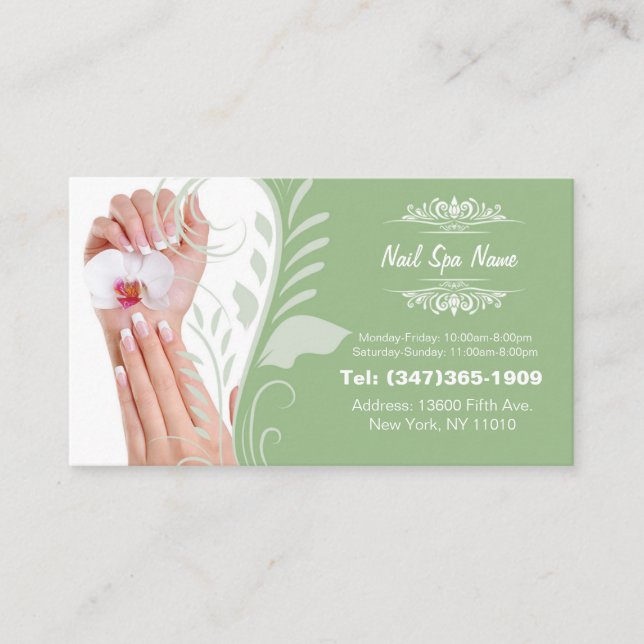 Nail Spa business cards Visitkort (Framsida)