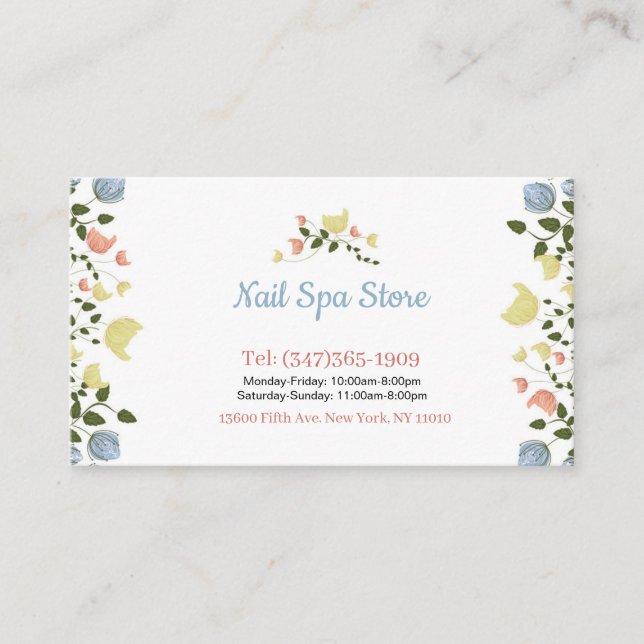 Nail Spa Business Cards Visitkort (Framsida)