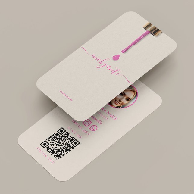 Nail Spa Terapeut Rosa Sand Nagellack Minimal Visitkort (Nail Spa Therapist Pink Sand Nail Polish Minimal Business Card
)