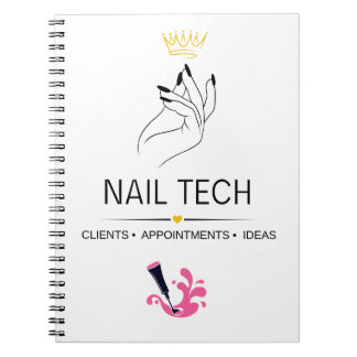 Nail Tech-anteckningsbok | Klienter, möten & idéer Anteckningsbok