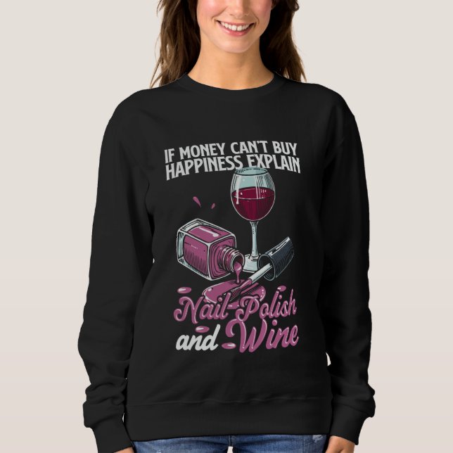 Nail Tech Citat Arbetsuniform Nagellack Vin Om M T Shirt (Framsida)