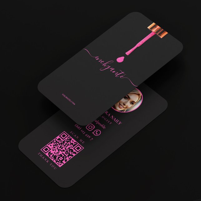 Nail Tech Script Rosa Nagellack Salong Minimal Visitkort (Nail Tech Script Pink Nail Polish Salon Minimal Business Card
)