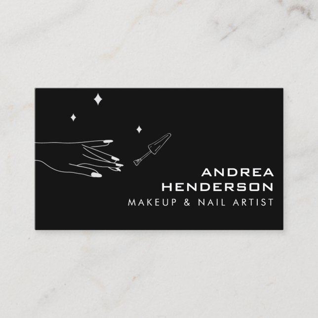Nail Technician-Affärskort, Nail Artist Makeup Visitkort (Framsida)