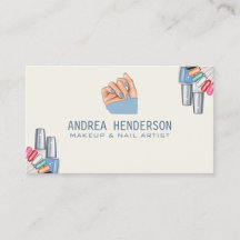Nail Technician-Affärskort, Nail Artist Makeup