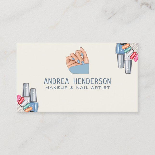 Nail Technician-Affärskort, Nail Artist Makeup Visitkort (Framsida)