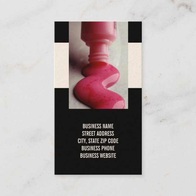 Nail Technician-Affärskort Visitkort (Framsida)