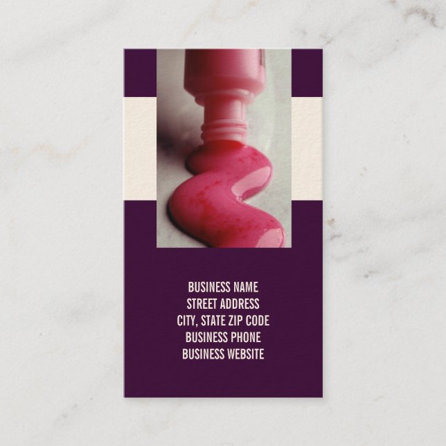Nail Technician-Affärskort Visitkort (Framsida)