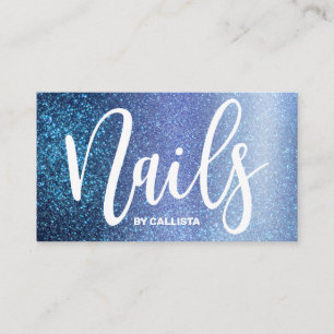 Nail Technician Aqua Baby blue Triple Glitter Visitkort