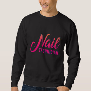 Nail Technician Auktoriserad Nagel Tech Artist Man Lång Ärmad Tröja