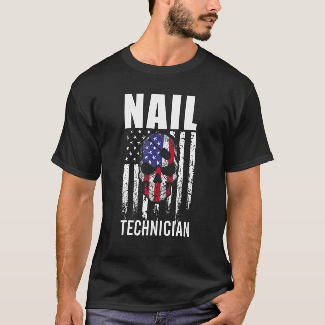 Nail Technician Auktoriserad Nagel Tech Artist Man T Shirt (Framsida)