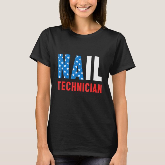 Nail Technician Auktoriserad Nagel Tech Artist Man T Shirt (Framsida)