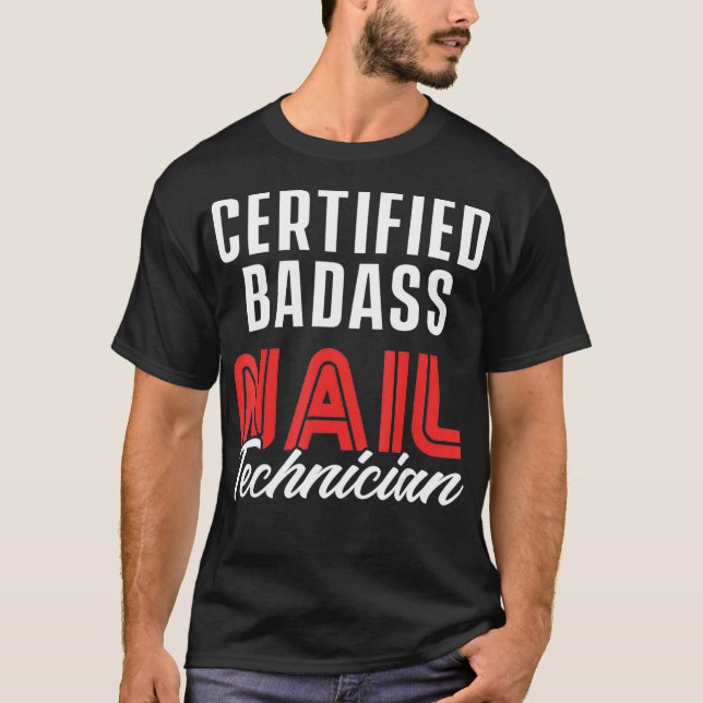 Nail Technician Auktoriserad Nagel Tech Artist T Shirt (Framsida)