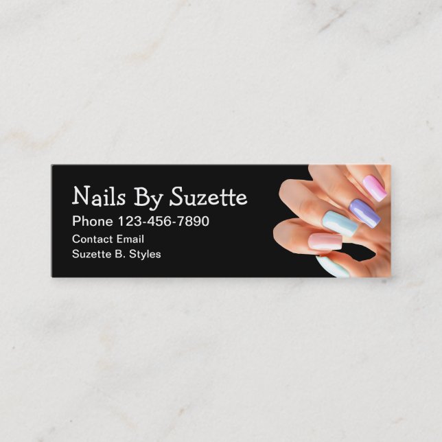 Nail Technician Beauty Mini Affärskort Visitkort (Framsida)