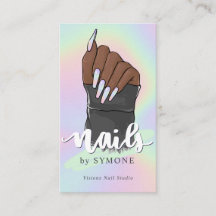 Nail Technician Beauty Salon Pastel Holografiska B