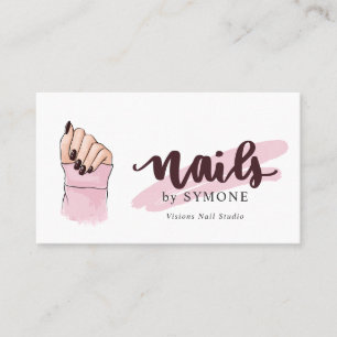 Nail Technician Beauty Salon Rosa Burgundy Visitkort