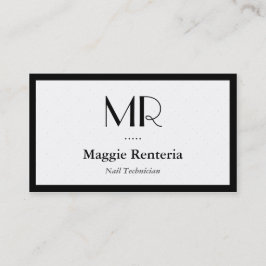 Nail Technician - Clean Snyggt Monogram Visitkort