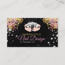 Nail Technician Diamond Glitter Logotyp Nagel Shop