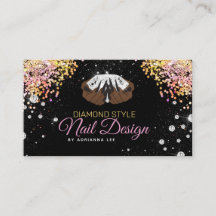 Nail Technician Diamond Glitter Logotyp Nagel Shop