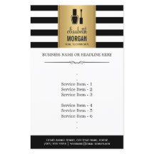 NAIL TECHNICIAN Elegant Guld Black White Rand