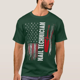 Nail Technician Flagga polsk konst Nagel Tech Arti T Shirt