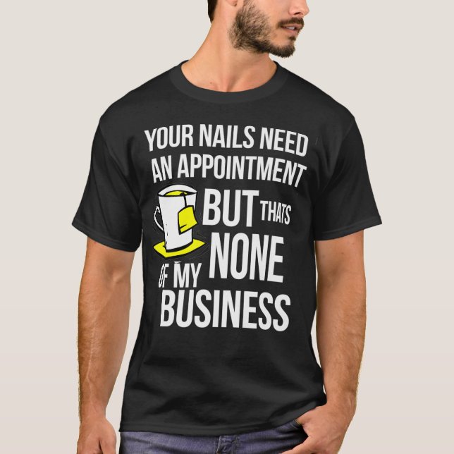 Nail Technician Funny Frog Meme Matching Employee T Shirt (Framsida)