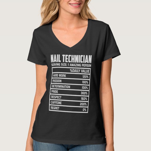 Nail Technician Hard Work Passion Determination Pr T Shirt (Framsida)