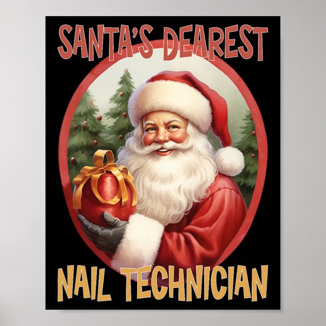 Nail Technician jul Helgdag Kärlek Julafton Poster (Framsidan)