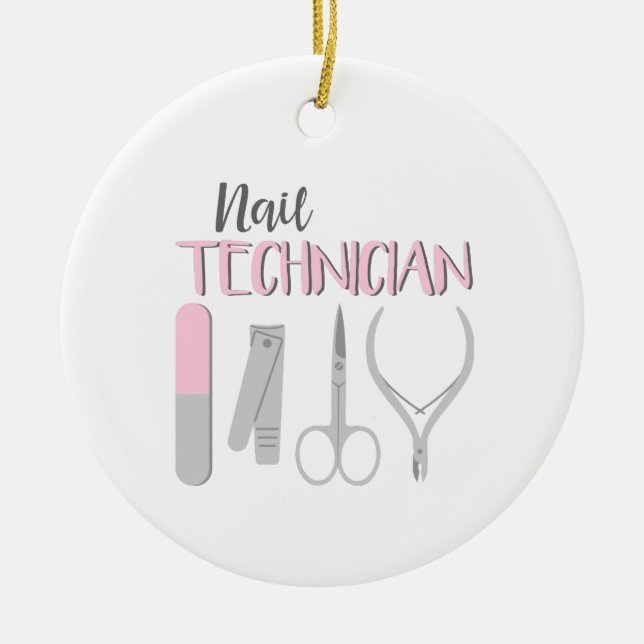 Nail Technician Julgransprydnad Keramik (Framsidan)