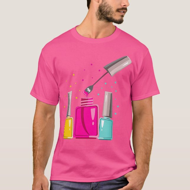 Nail Technician Kärlek Nagel Tech Artist Manicuris T Shirt (Framsida)