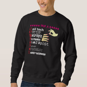 Nail Technician Kärlek Nagel Tech Funny Tech Nagel Lång Ärmad Tröja